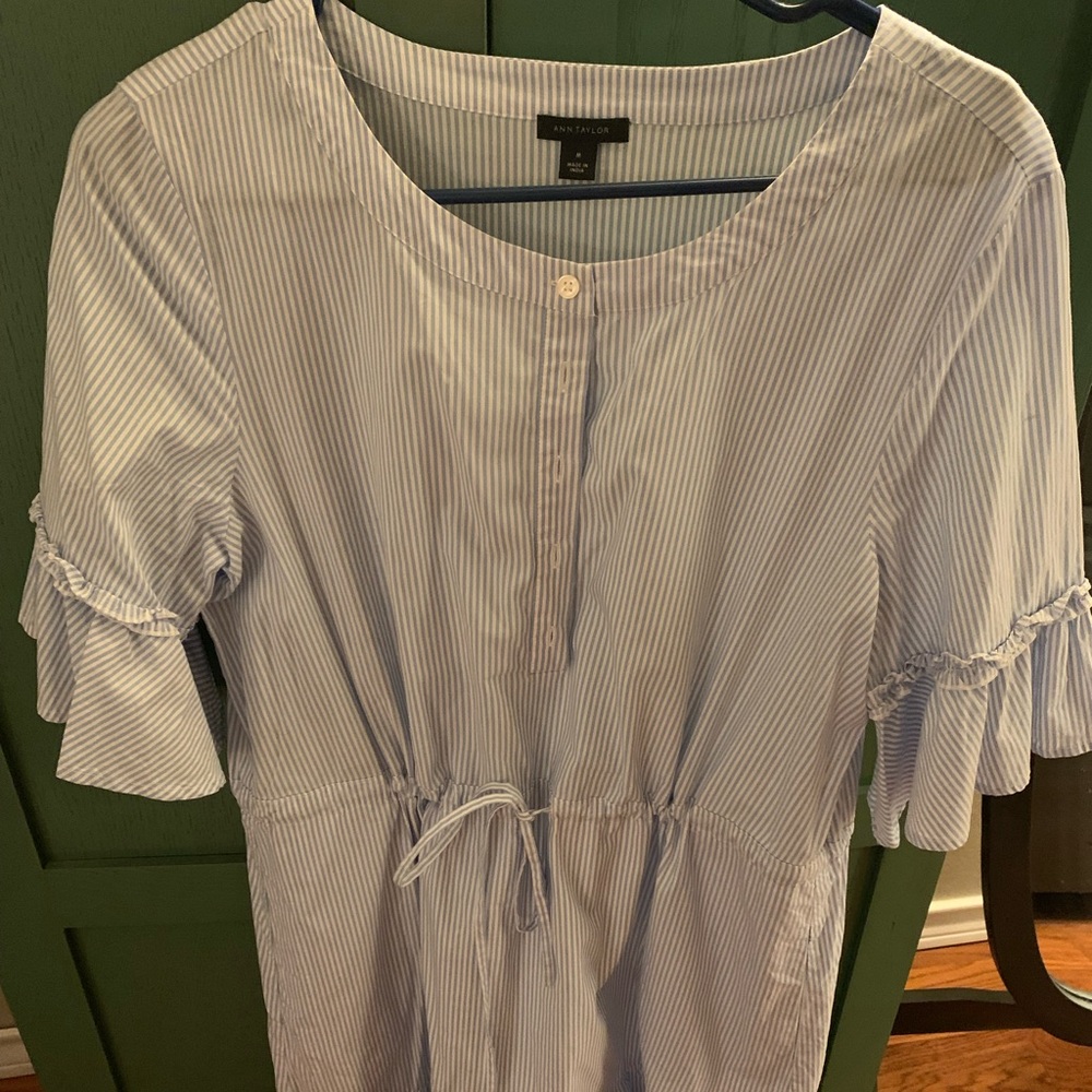 Blue and white Ann Taylor dress.